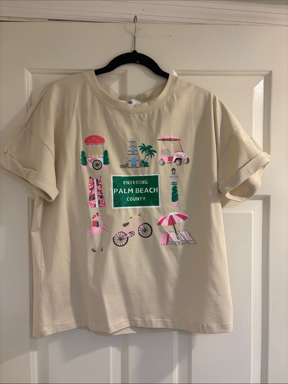 Palm Beach Graphic Short Sleeve Tee - Cream